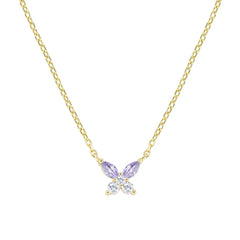 Collana Petali Lilla Dorata in Argento CLBUTGBLA