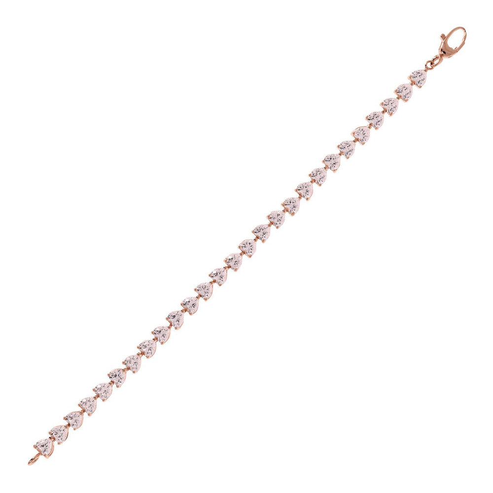 Bracciale Gioiello Tennis Cuori Zirconi Rosa Bronzallure WSBZ02023.RM-LG