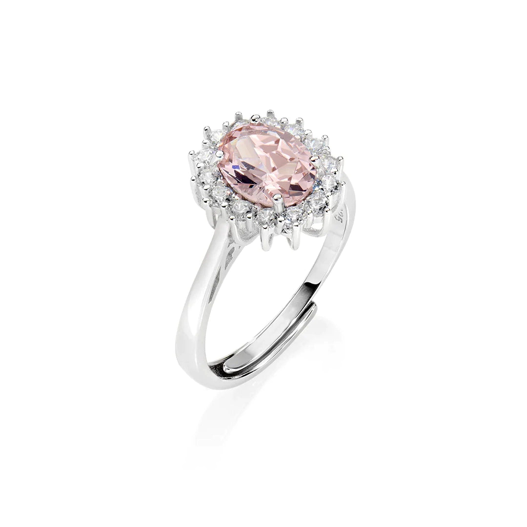 Anello Amen Adattabile Royal Lady con Morganite Argento 925 ANLDGBBMO2