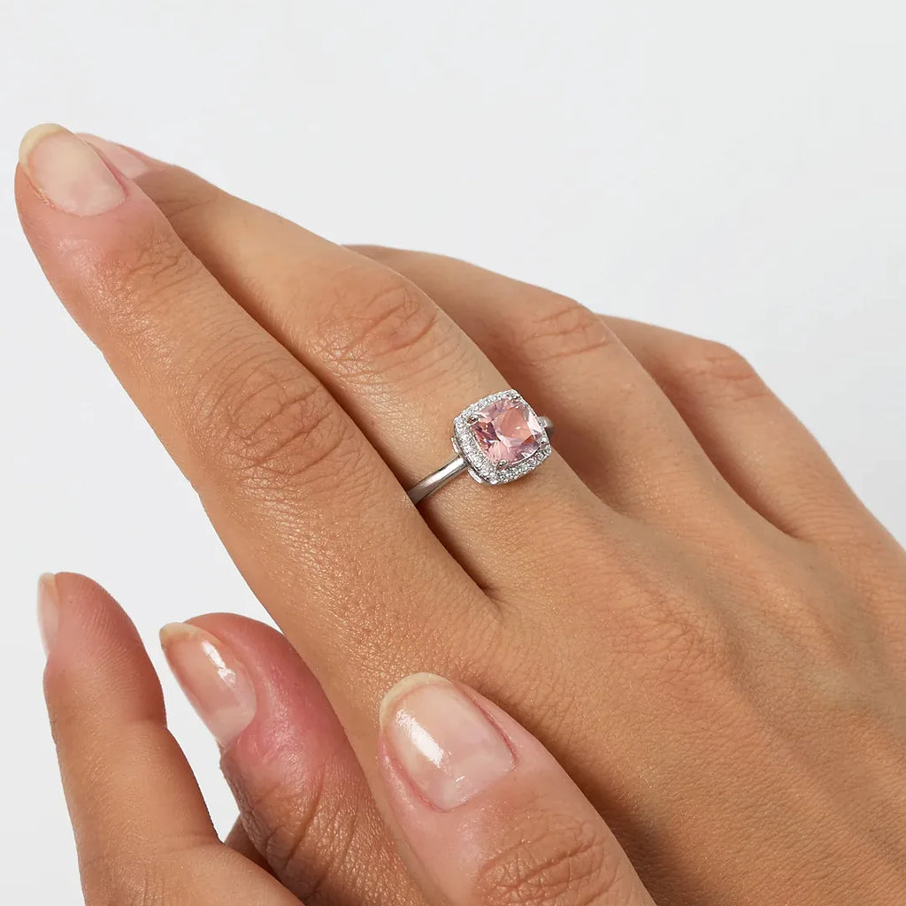 Anello Amen Lady Regolabile con Morganite Taglio Radiant Argento 925 RQUABBMOZ2