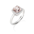 Anello Amen Lady Regolabile con Morganite Taglio Radiant Argento 925 RQUABBMOZ2