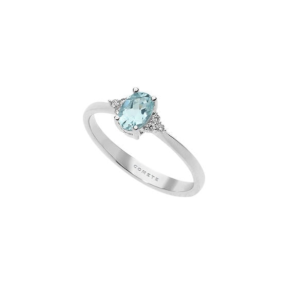 Anello Gioiello Fantasia di Acquamarina Oro 750‰ Diamanti Comete Gioielli ANQ 291