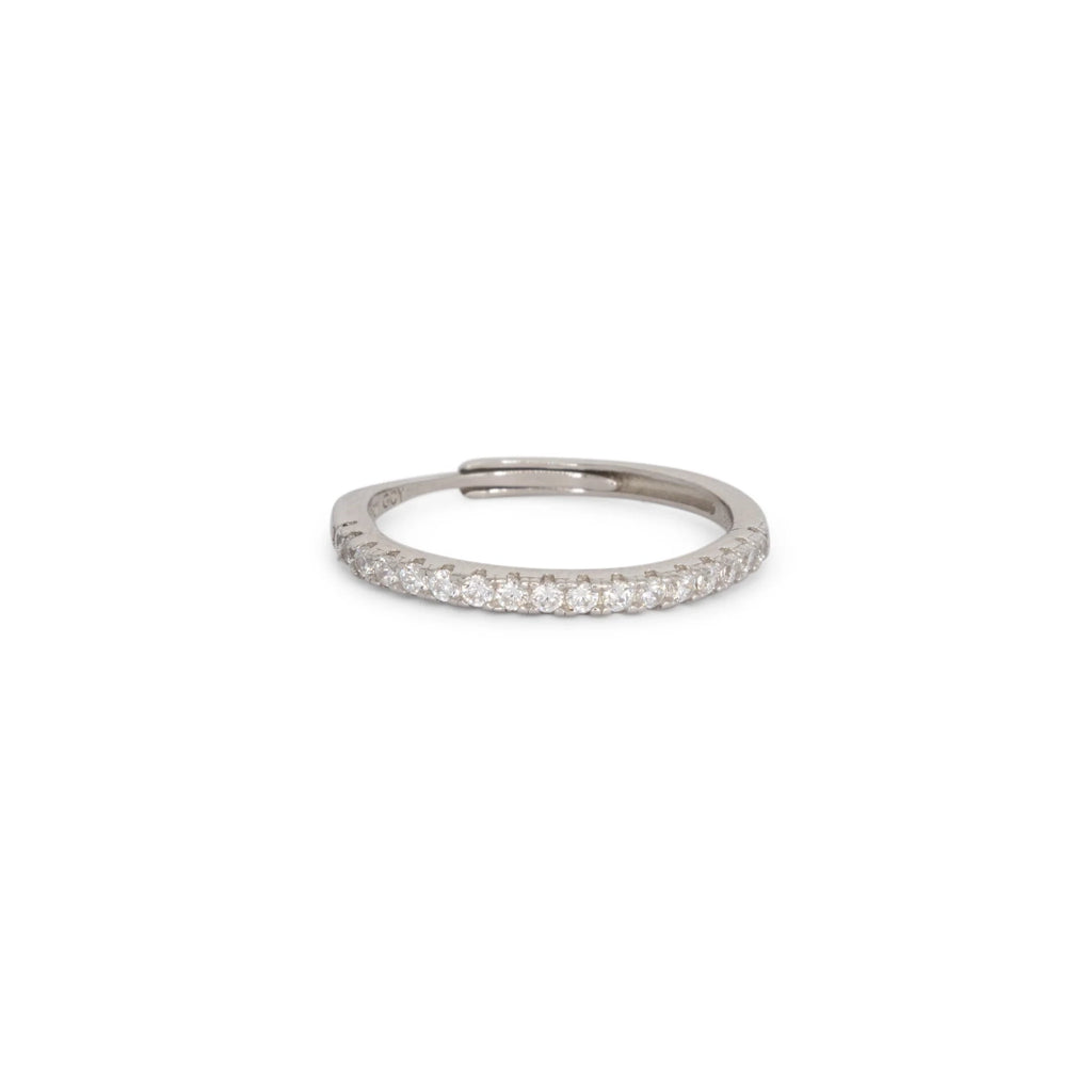 Anello Dilvdò Half Eternity Argento Zirconi Bianchi