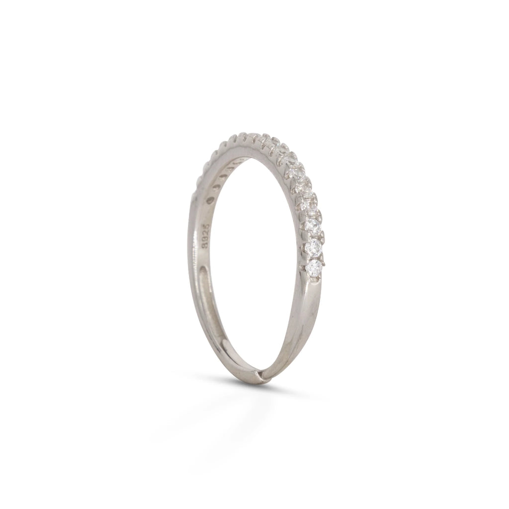 Anello Dilvdò Half Eternity Argento Zirconi Bianchi