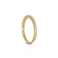 Anello Dilvdò Half Eternity Dorato Zirconi Bianchi