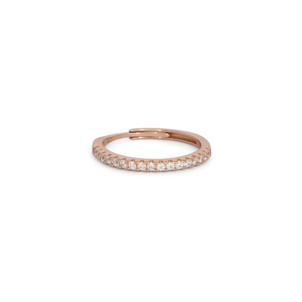 Anello Dilvdò Half Eternity Rosè Zirconi Bianchi