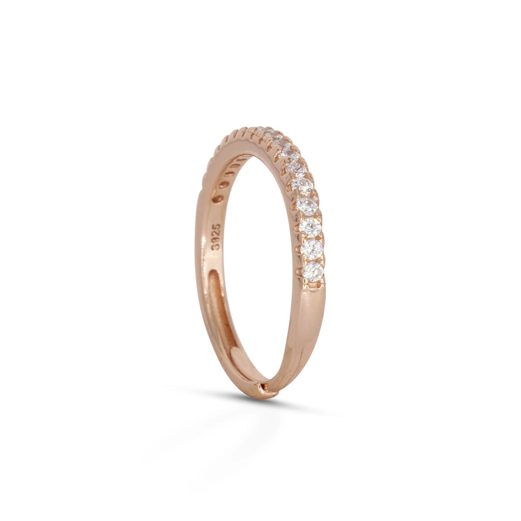 Anello Dilvdò Half Eternity Rosè Zirconi Bianchi