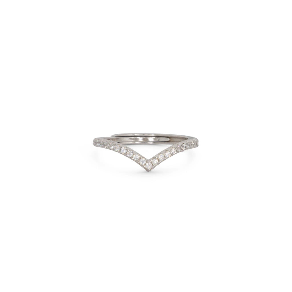 Anello Dilvdò V Argento Zirconi Bianchi