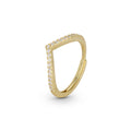 Anello Dilvdò V Dorato Zirconi Bianchi
