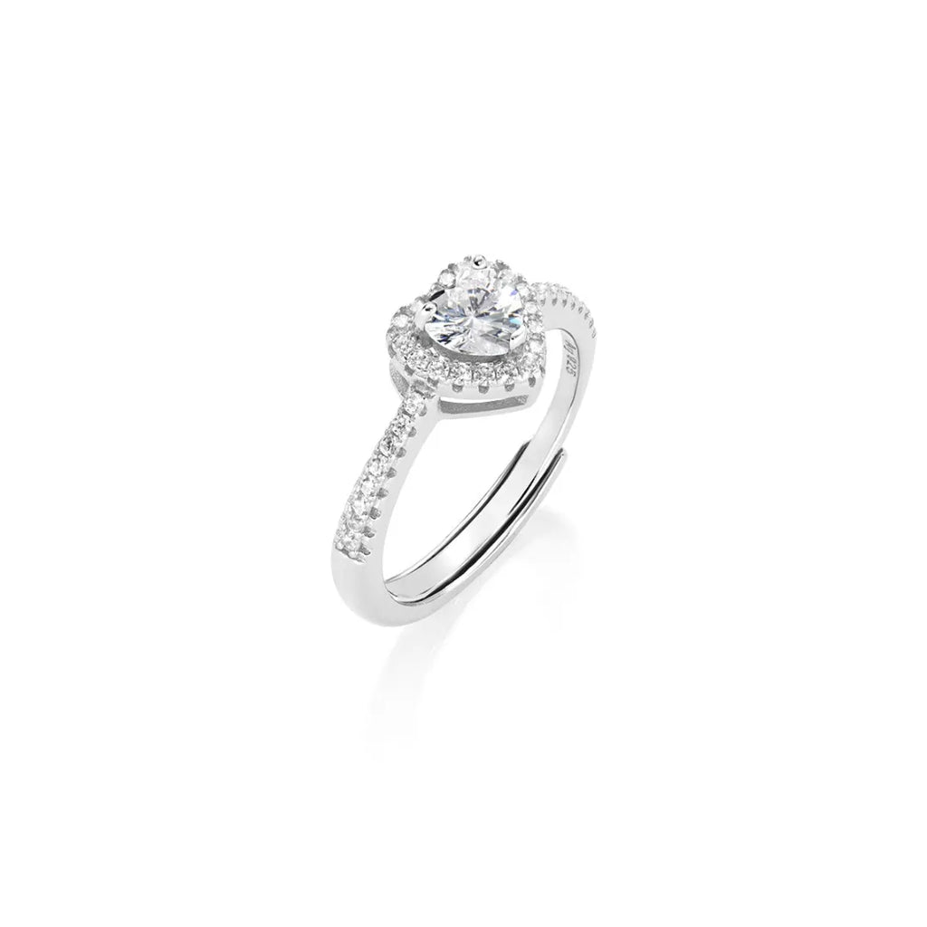 Anello Dolce Cuore Bianco Regolabile in Argento 925 RTICUBBZ2