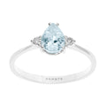 Anello da Donna Comete Gioielli Oro Bianco 750‰ con Diamante e Acquamarina ANQ 307