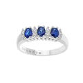 Anello da Donna Comete Gioielli Oro Bianco 750‰ con Diamante e Zaffiri Blu Ovali ANB 2559