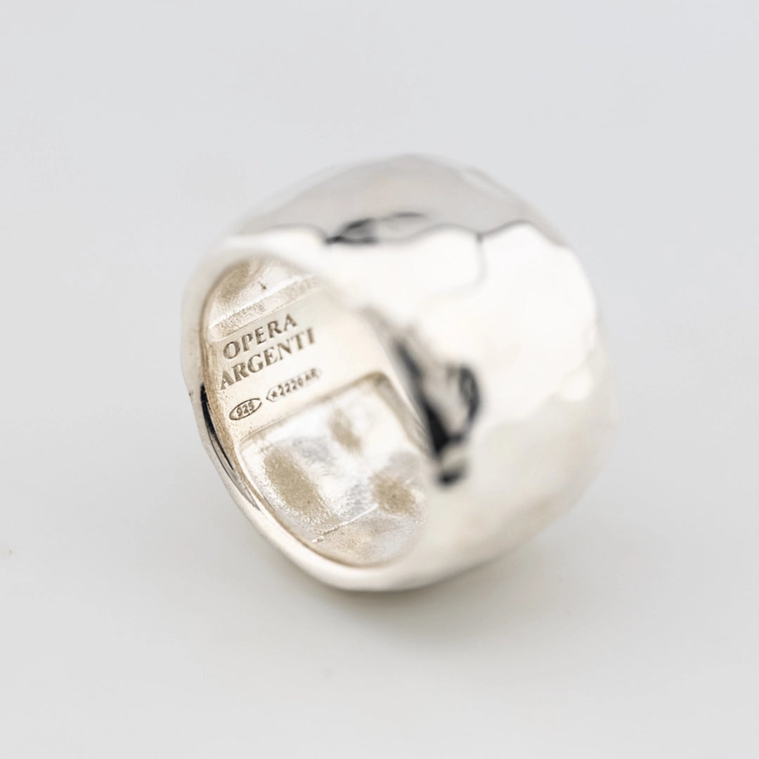 Anello Gioiello Fascia Bombata Opera Argenti Argento 925 ETR339/B18