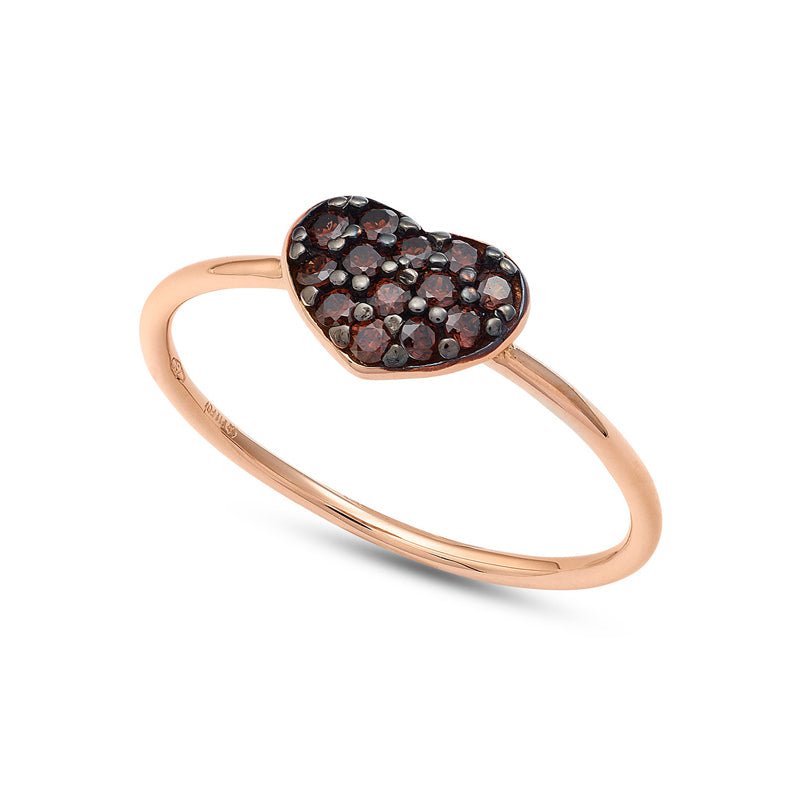 Anello Gioiello Oro Rosé 750‰ Zirconi Marroni Ambrosia AAZ 127