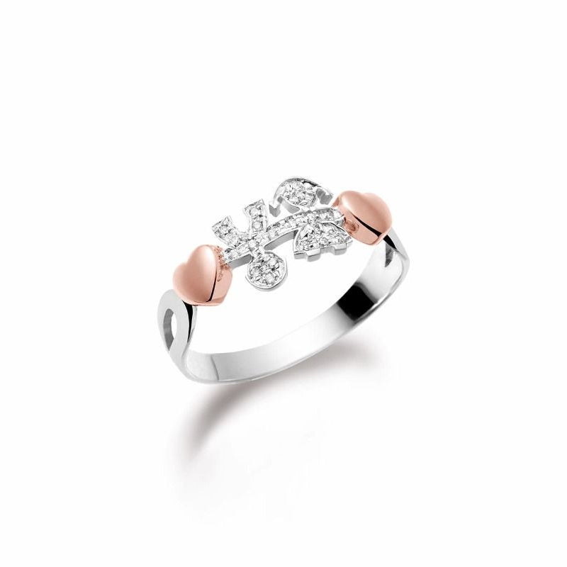 Anello I Preziosi Bimba Bimbo Oro Bianco Rosa 750‰ Diamanti LeBebé LBB113