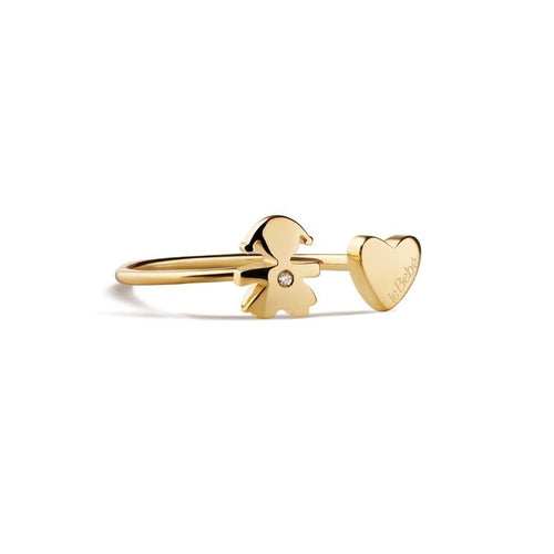 Anello Les Petits Bimba Cuore Oro Giallo 375‰ Diamante LeBebé LBB701-16