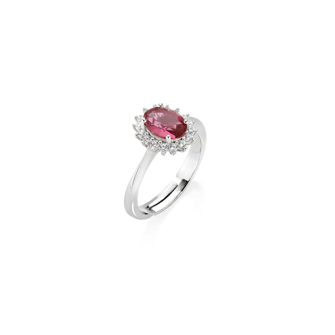 Anello Mini Royal Lady con Zircone Rosso Ciliegia ANLDPBBCI2