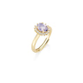 Anello Mini Royal Lady Dorato Zircone Rosso Lillà in Argento ANLDPGBLA2