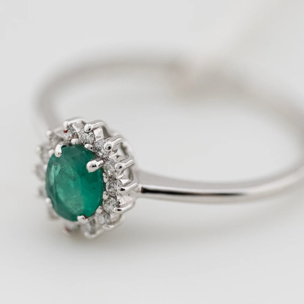 Anello Oro Diamanti Smeraldo Regina Comete Gioielli ANB 2574