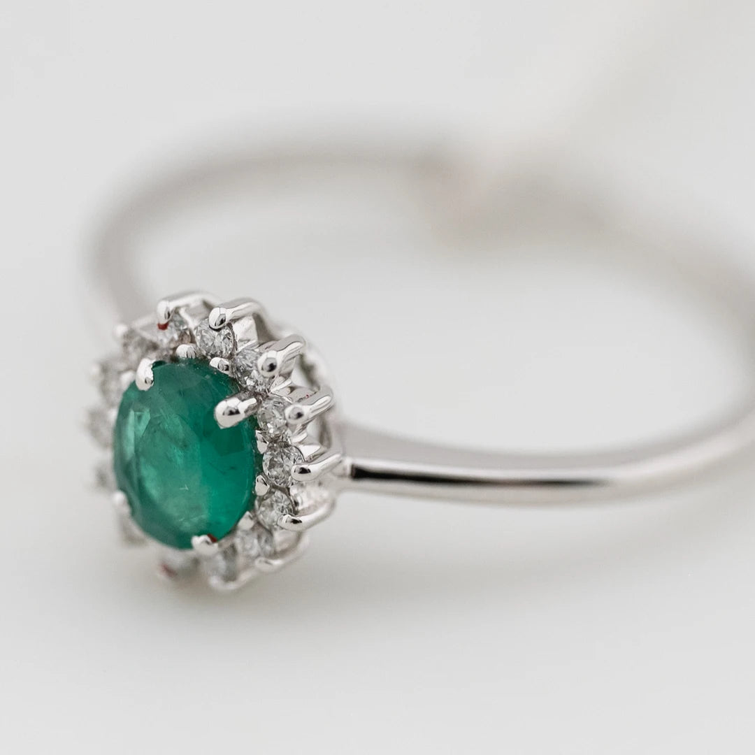 Anello Oro Diamanti Smeraldo Regina Comete Gioielli ANB 2574
