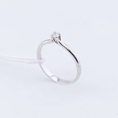 Anello Solitario Oro Bianco 18kt e Diamante Comete Gioielli ANB 2519