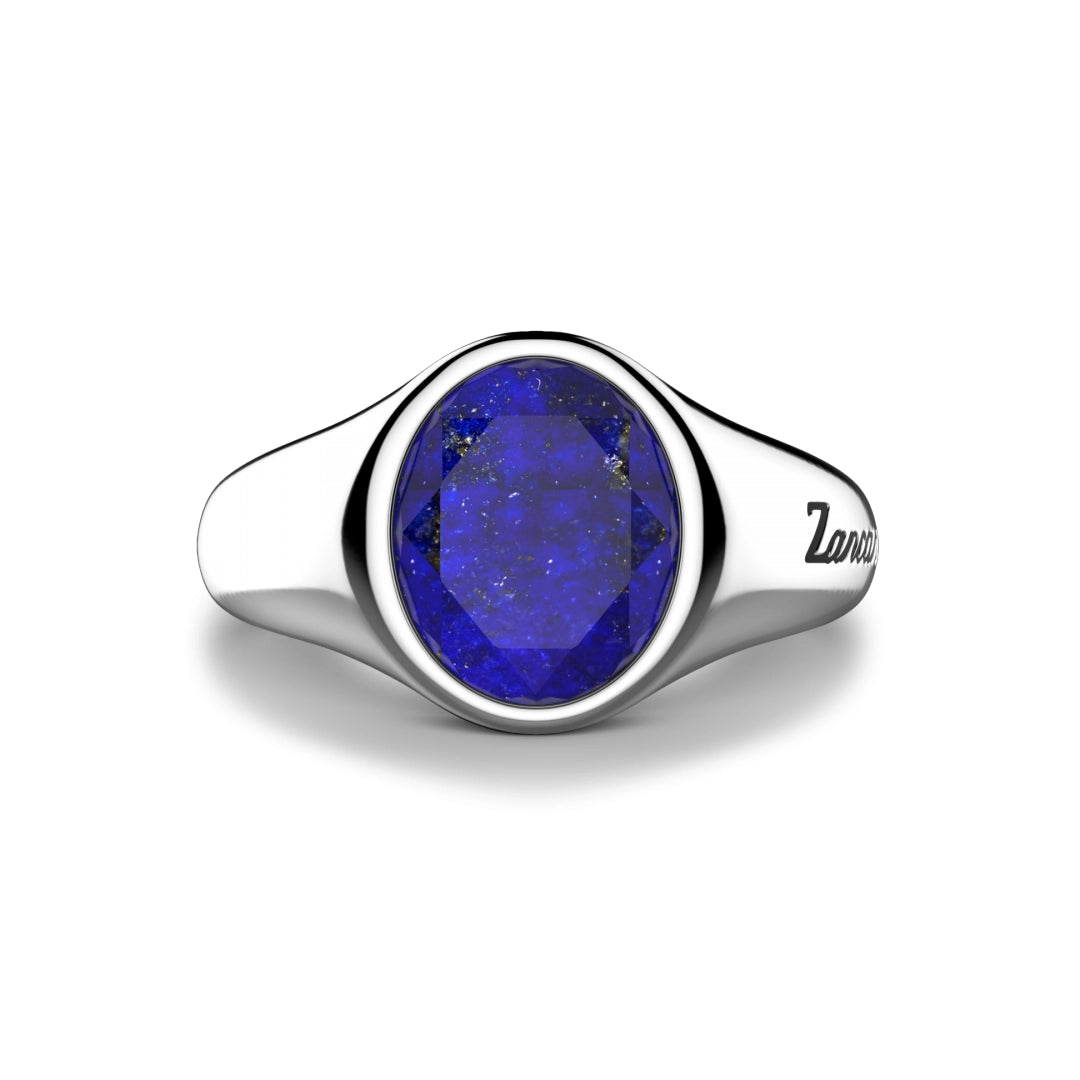 Anello Chavlier Argento 925‰ Pietra Blu Lapis Zancan EXA238