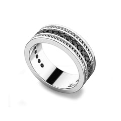 Anello Zancan Stile Fede Argento 925 e Spinelli Neri EXA078L