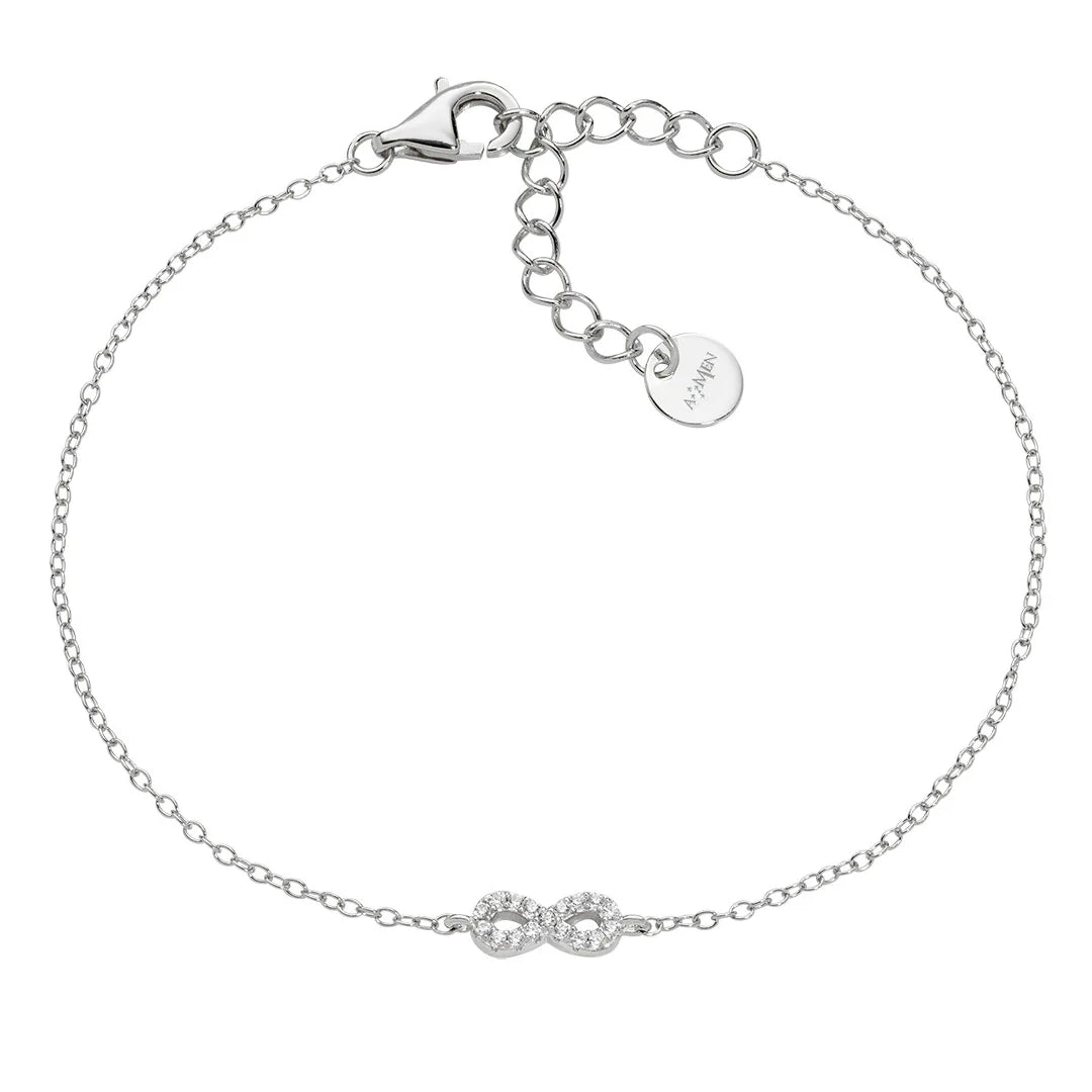 Bracciale Amen Mini Infinito Pavé Argento 925 BRINPBBZ3
