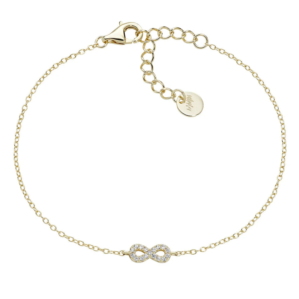 Bracciale Amen Mini Infinito Pavé Argento 925 Dorato BRINPGBZ3