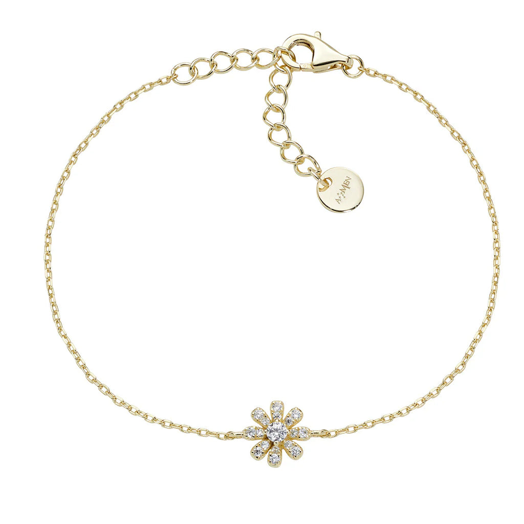 Bracciale Amen Mini Margherita Pavé Argento 925 Dorato BRFIPGBZ3