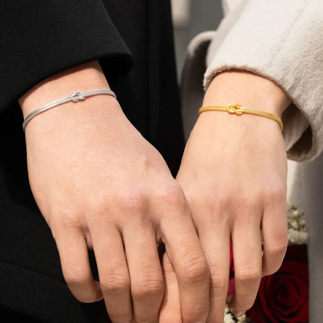 Bracciale Amen Nodo d'Amore Argento 925 Dorato BRNOAMGG16
