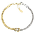 Bracciale Amen Nodo d'Amore Bicolore Argento 925 Rodiato e Dorato BRNOAMBG16