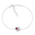 Bracciale Amen Quadricuore in Argento 925 con Zirconi Bianchi e Rossi BRQUBR