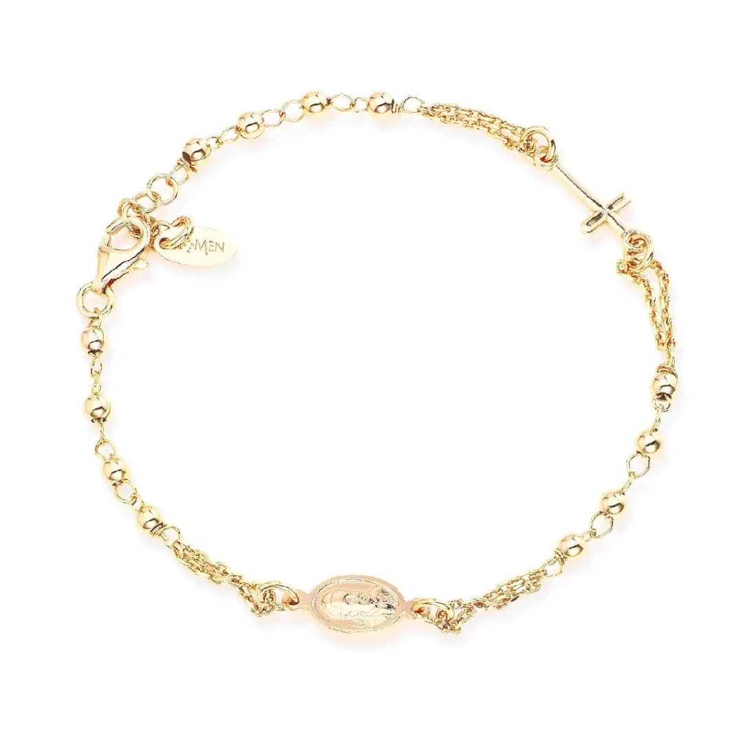 Bracciale Amen Rosario Argento 925 Dorato BROG3