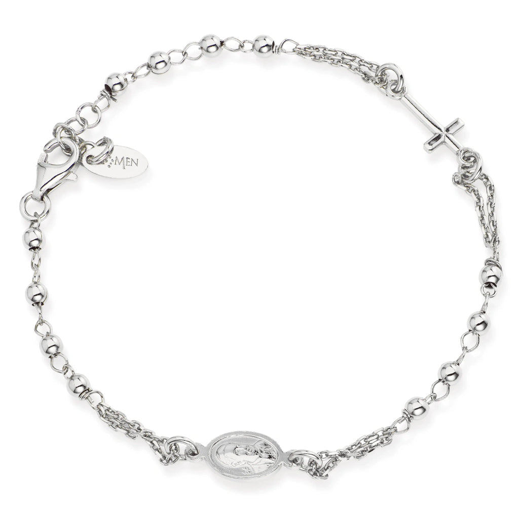 Bracciale Amen Rosario Argento 925 Rodio BROB3