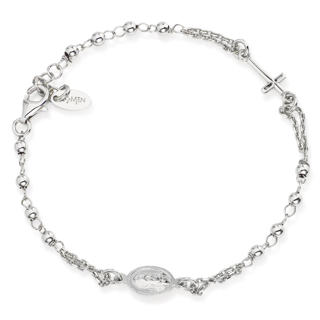 Bracciale Amen Rosario Argento 925 Rodio BROB3