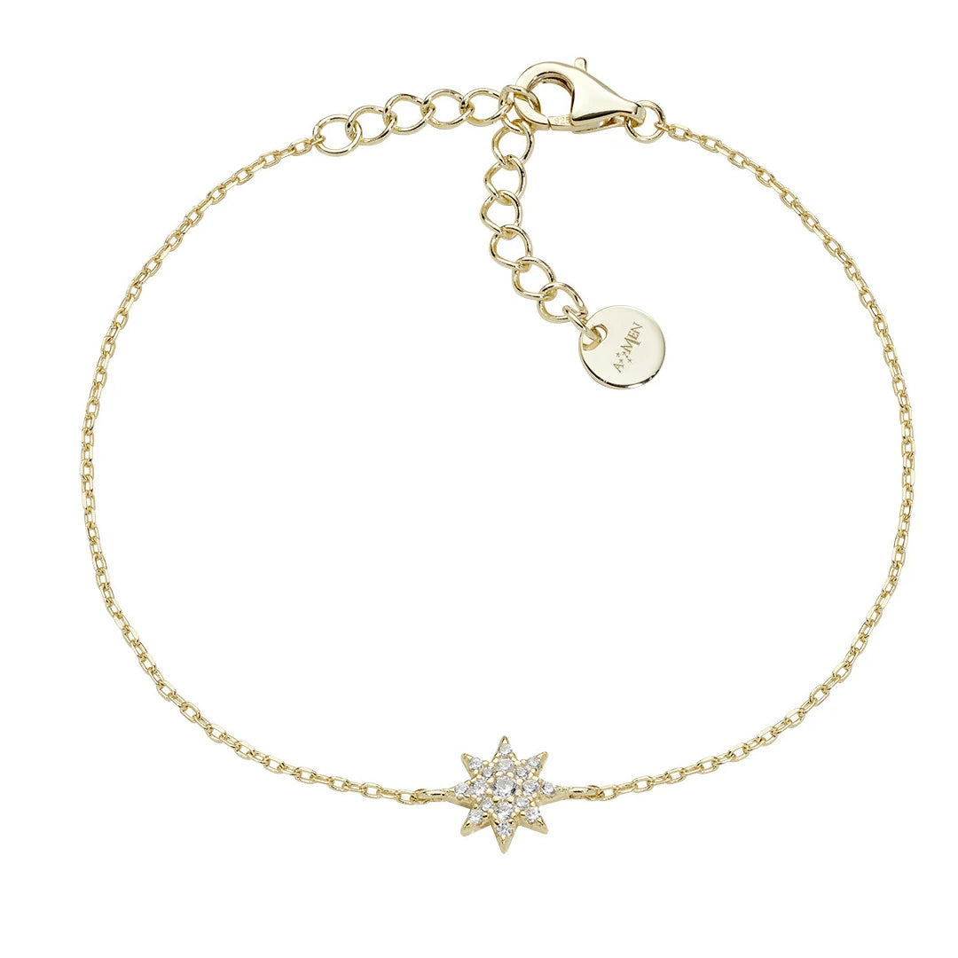 Bracciale Amen Stella Piccola Pavé Argento 925 Dorato BRSOPGBZ3