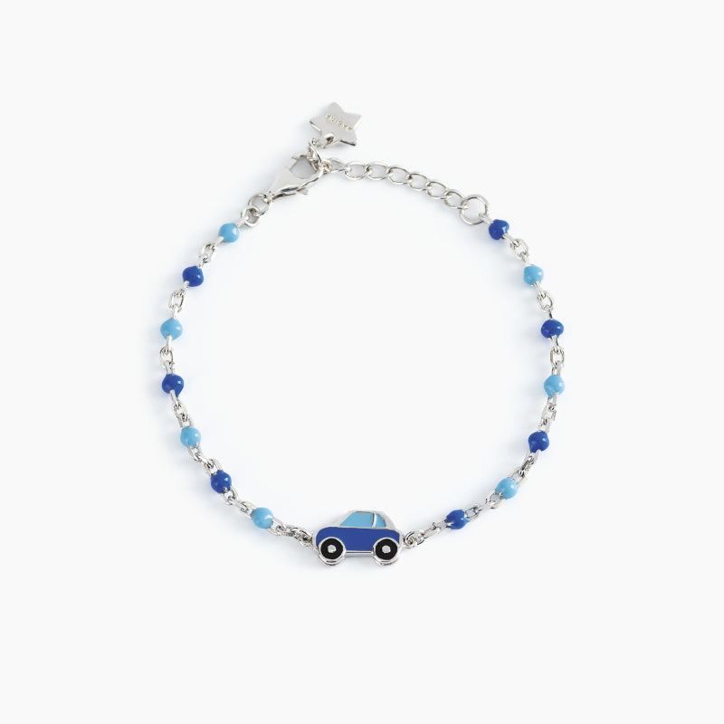 Bracciale Gioiello Bambino Macchina Blu E Inserti Argento 925‰ Mabina Gioielli 533484
