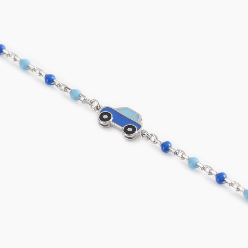 Bracciale Gioiello Bambino Macchina Blu E Inserti Argento 925‰ Mabina Gioielli 533484