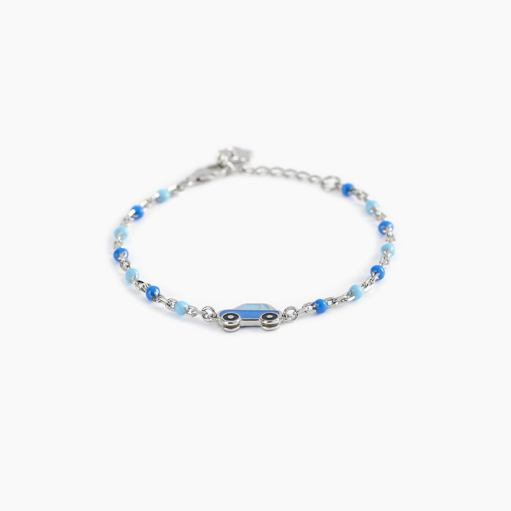 Bracciale Gioiello Bambino Macchina Blu E Inserti Argento 925‰ Mabina Gioielli 533484