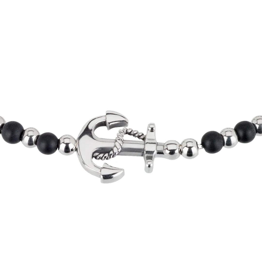 Bracciale Black Onyx In Acciaio E Onice Nera  TJ2407