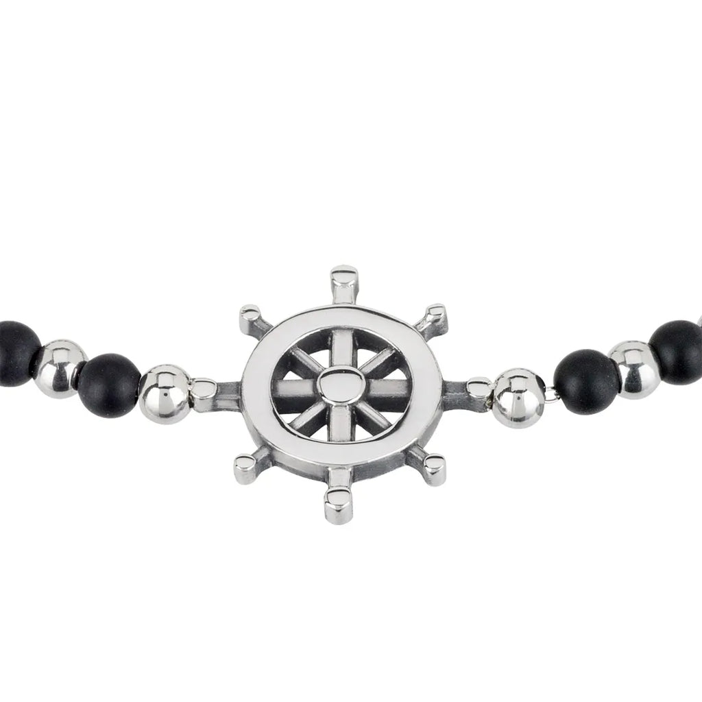Bracciale Black Onyx In Acciaio E Onice Nera  TJ2408