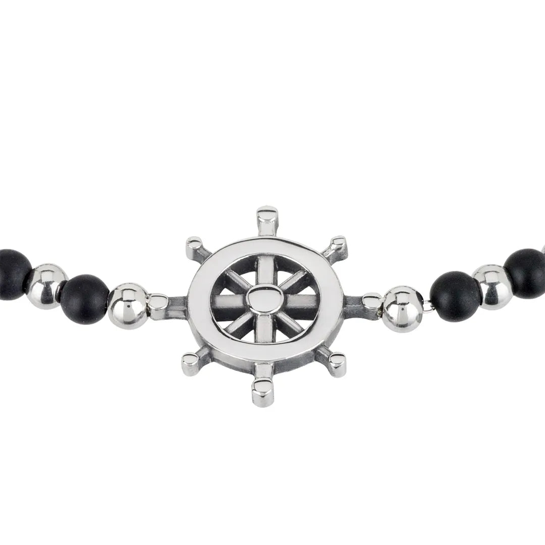 Bracciale Black Onyx In Acciaio E Onice Nera  TJ2408