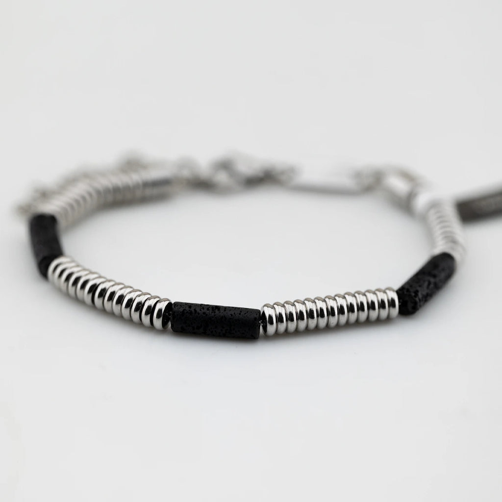 Bracciale Breil Fusion Acciaio e Lava Nera TJ3875