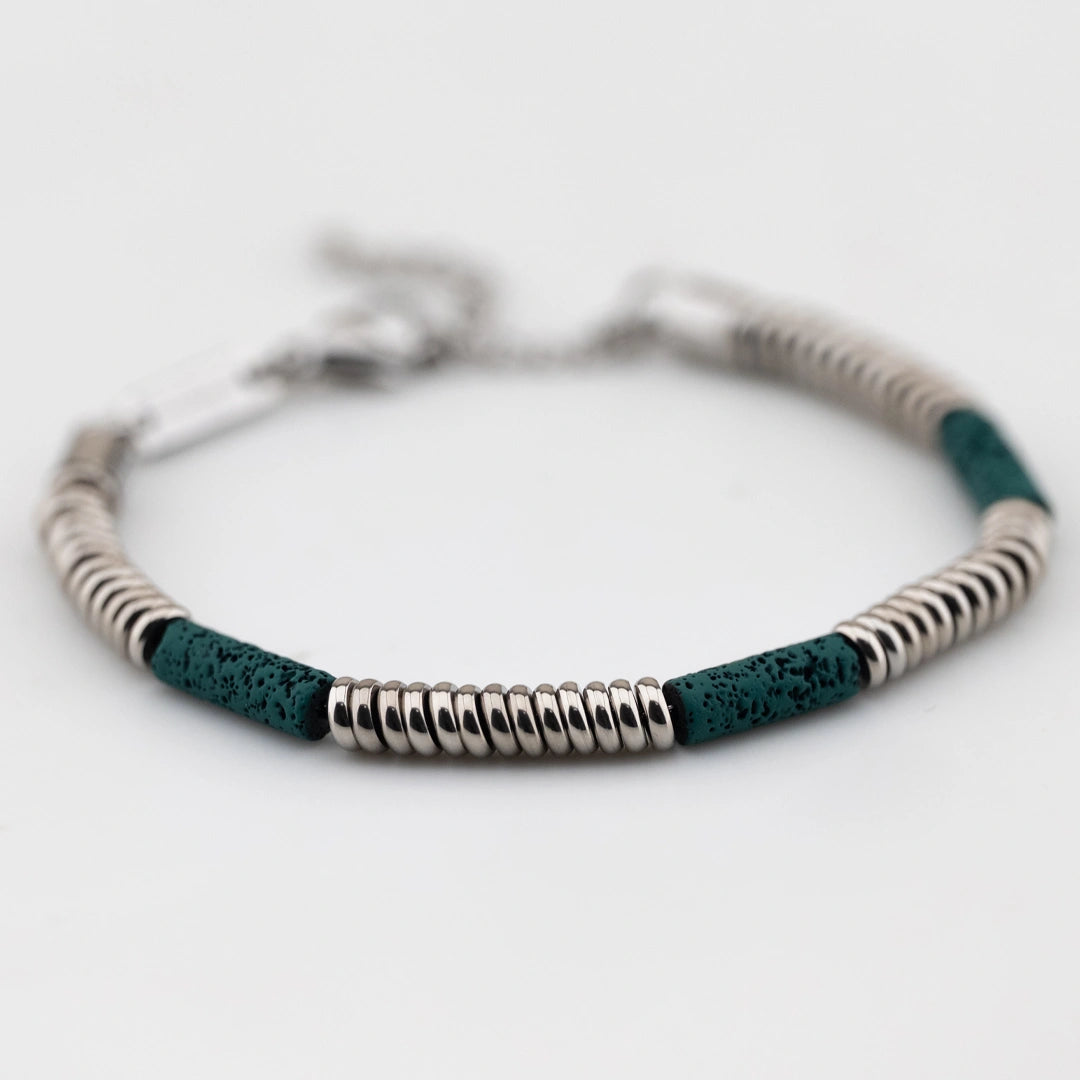 Bracciale Breil Fusion Acciaio e Lava Verde TJ3877