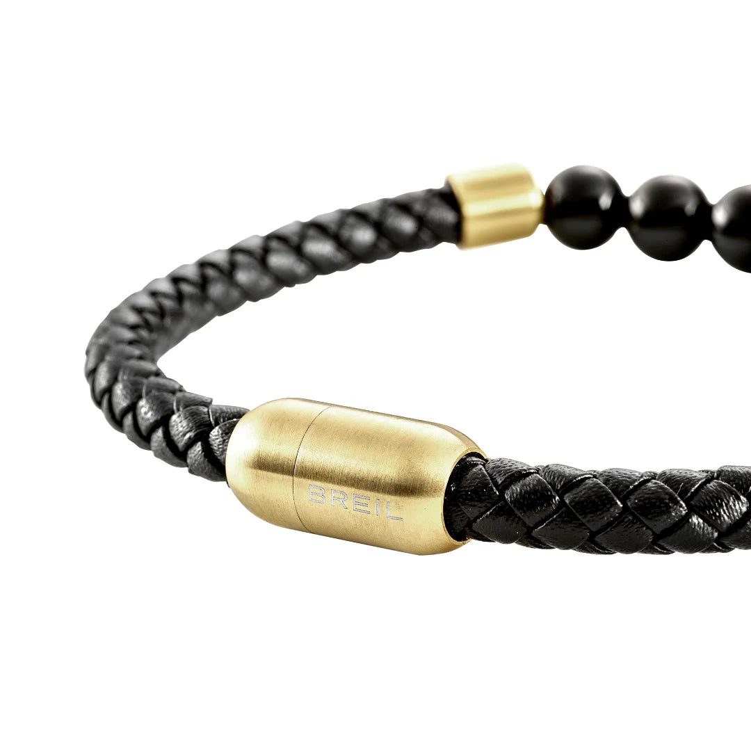 Bracciale Breil Indiana Dorato e Nero Agata TJ4139