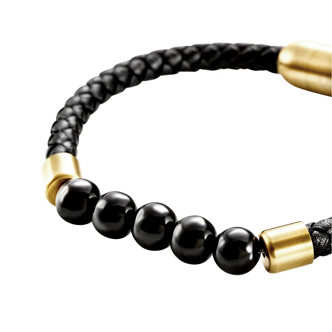 Bracciale Breil Indiana Dorato e Nero Agata TJ4139