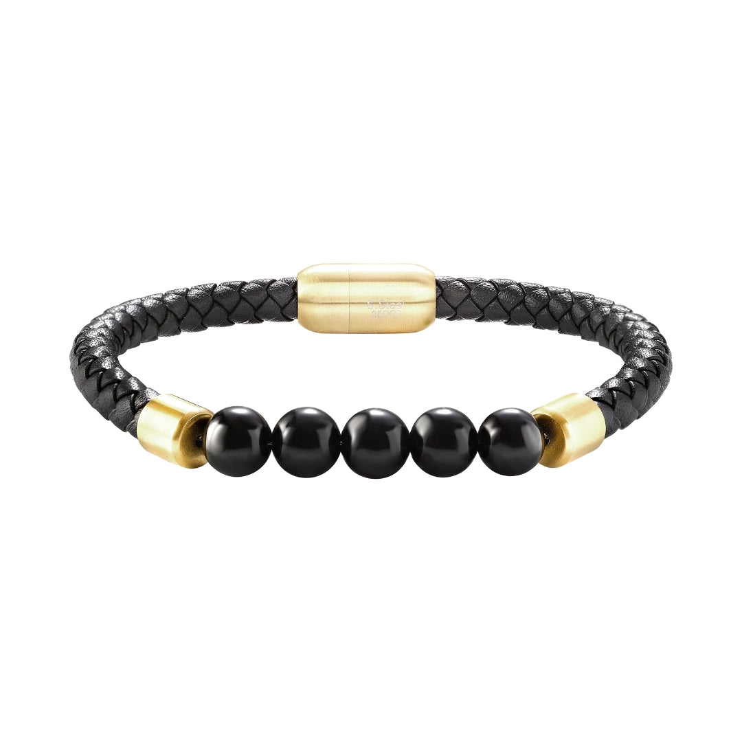Bracciale Breil Indiana Dorato e Nero Agata TJ4139