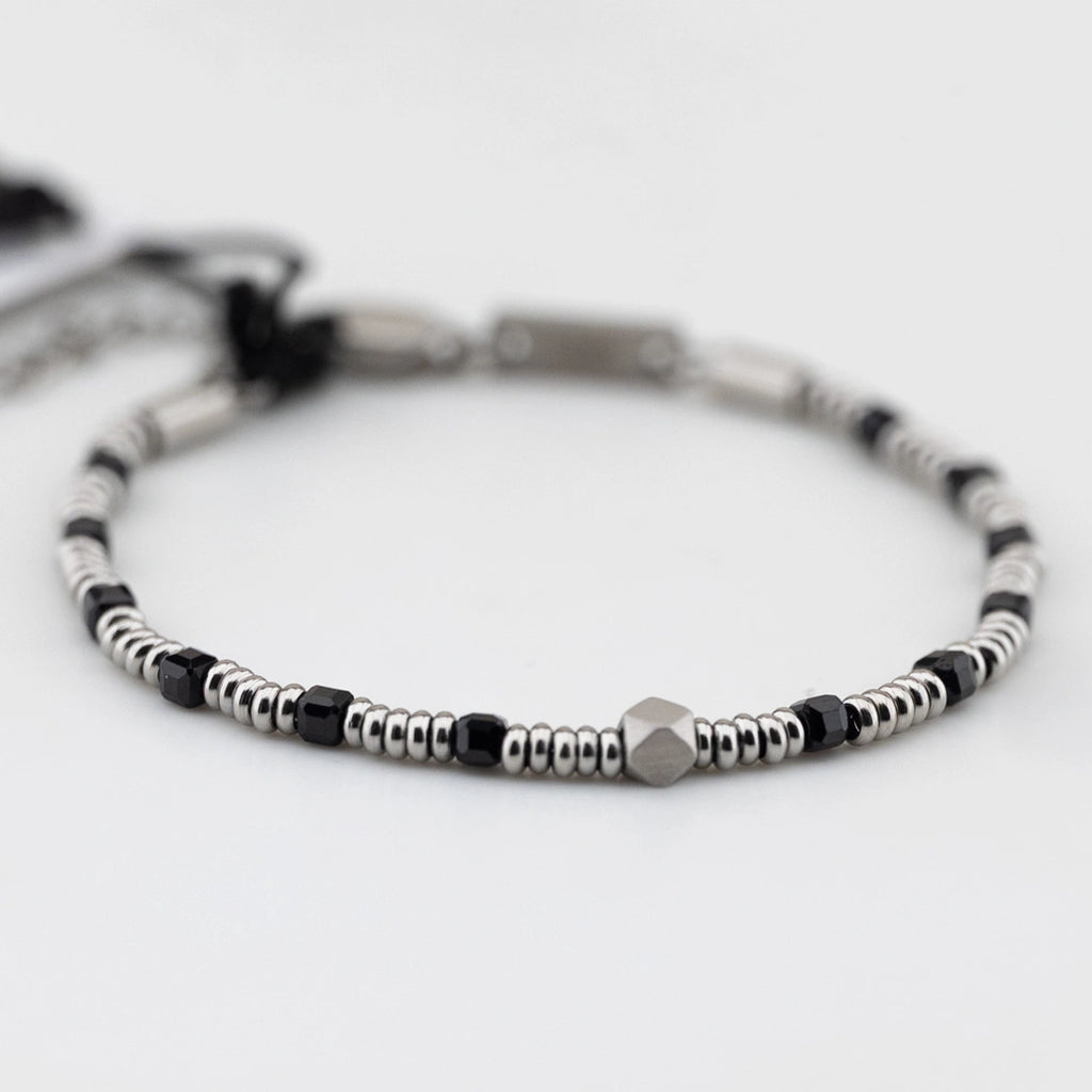 Bracciale Breil Priam Acciaio e Spinello Nero TJ3649