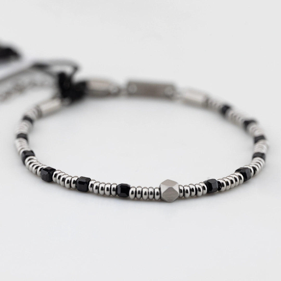 Bracciale Breil Priam Acciaio e Spinello Nero TJ3649